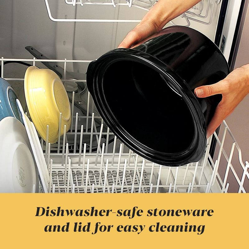 slide 5 of 7, Crock-Pot 2qt Manual Slow Cooker - Stainless Steel: 3 Settings, Reheat & Warmer, Stay-Cool Handles, Dishwasher-Safe Parts, 2 qt