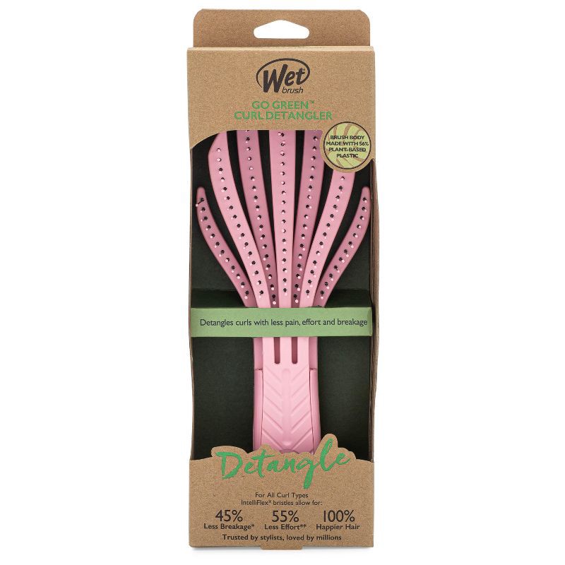slide 4 of 9, Wet Brush Go Green Curly Detangling Hair Brush - Pink, 1 ct