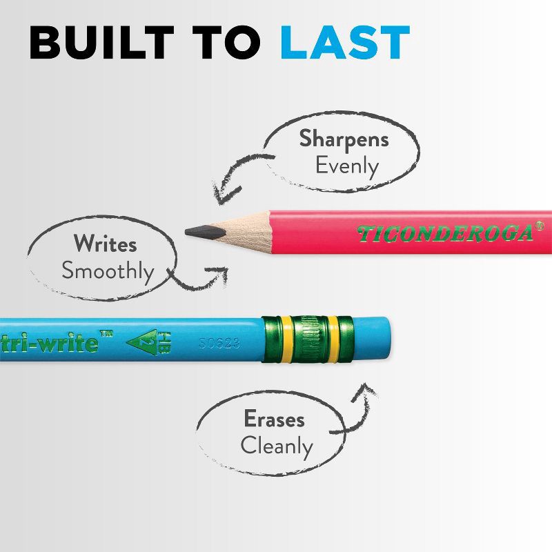 slide 5 of 7, Ticonderoga 12ct My First Pencil Presharp Neon: Jumbo Fat Primary Toddler Pencils, Non-Toxic, Latex-Free, 3.3mm, 12 ct