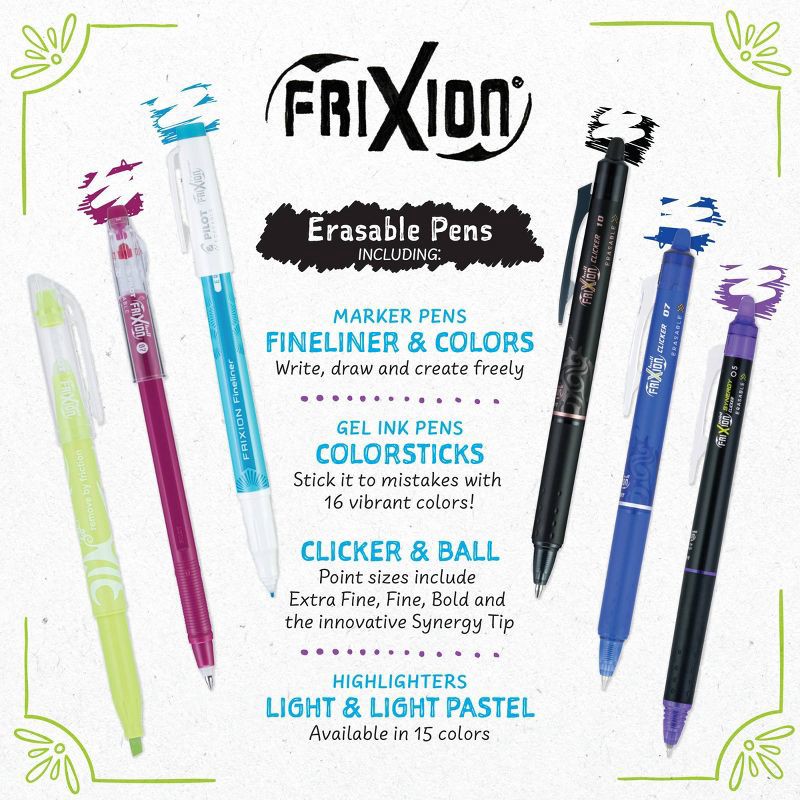 slide 6 of 7, Pilot 10pk FriXion Light Pastel Erasable Highlighters Chisel Tip Colorful Inks, 10 ct
