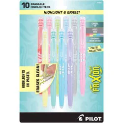 Pilot 10pk FriXion Light Pastel Erasable Highlighters Chisel Tip Colorful Inks