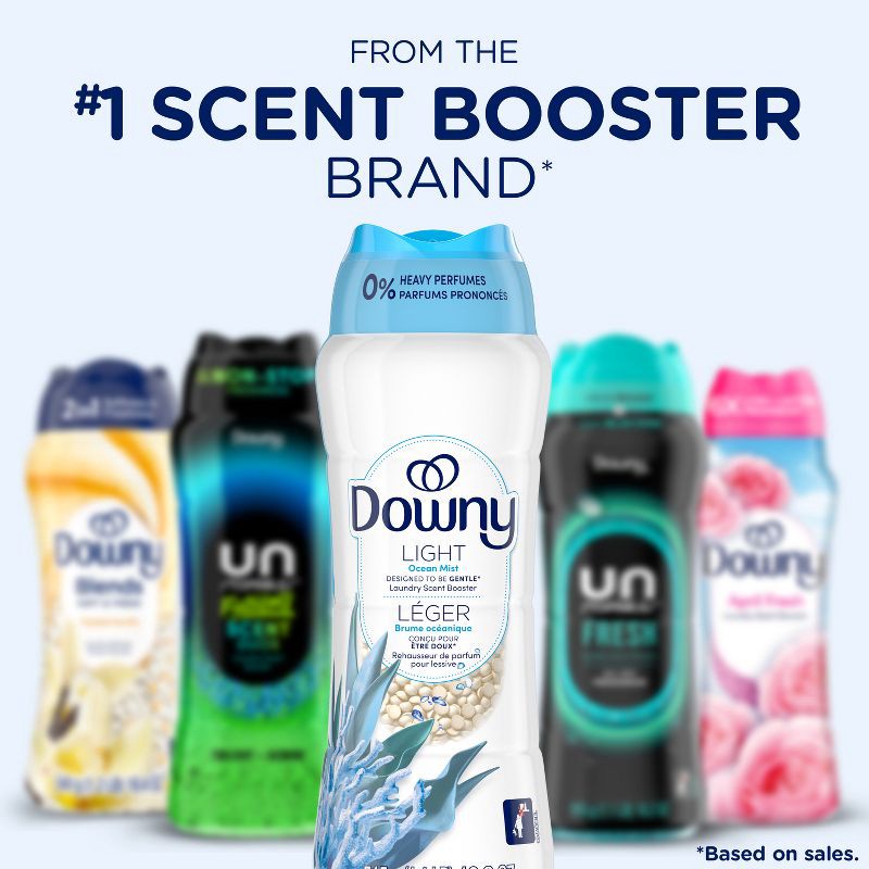 slide 9 of 12, Downy Ocean Mist Light In-Wash Laundry Scent Booster Beads - 24oz, 24 oz