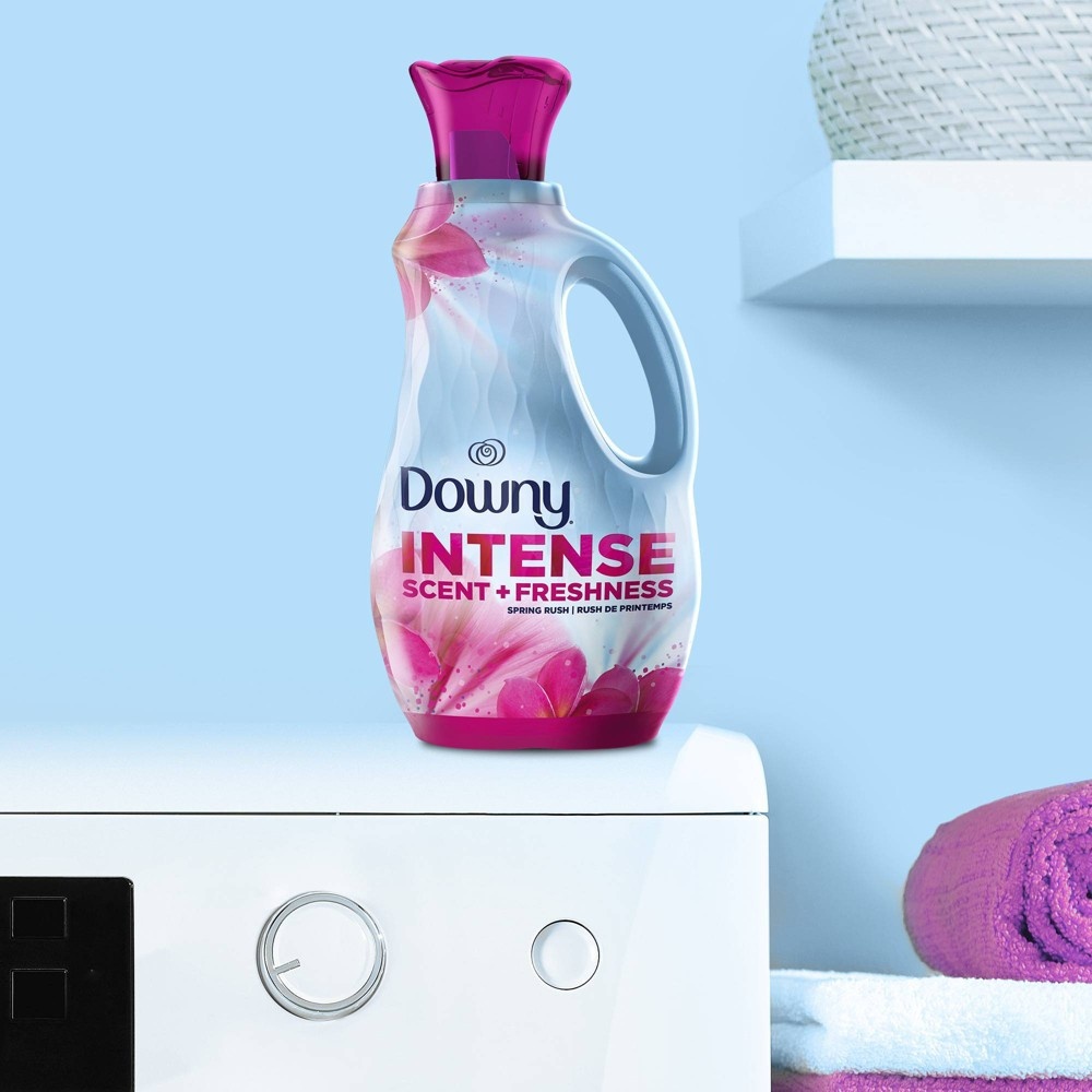 slide 6 of 6, Downy Intense Spring Rush Scent + Freshness Scent-Boosting Liquid Fabric Softener - 71 fl oz, 71 fl oz