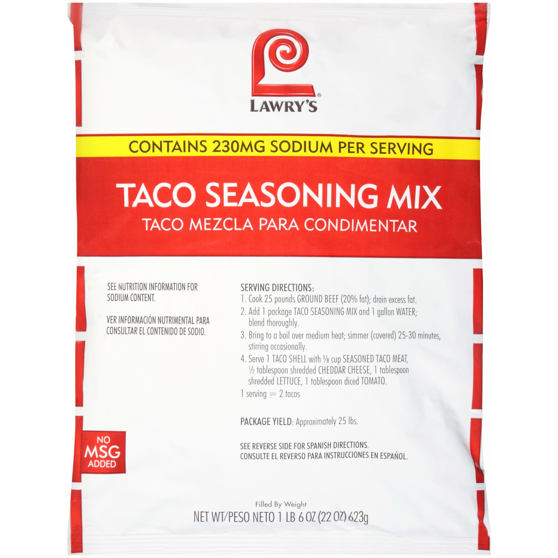 slide 1 of 4, Lawry's Taco Seasoning Mix, 22 oz, 22 oz