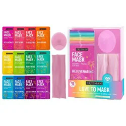 Freeman Love to Mask Face Mask Kit - 14pc: Deep Cleansing, Soothing, Hydrating & Detoxifying for All Skin Types