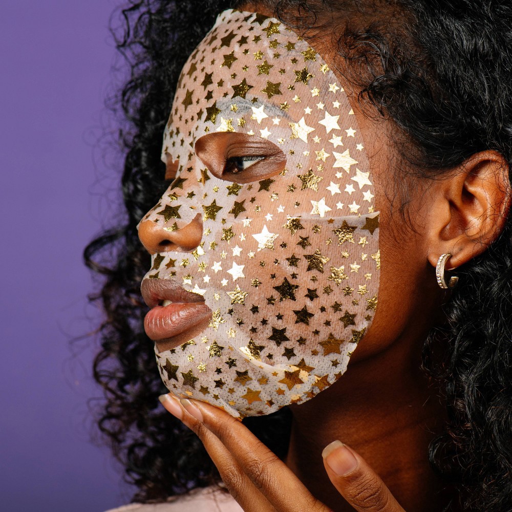 slide 2 of 5, Vitamasques Power Glow Diamond Infused Metallic Sheet Mask - 0.74 fl oz, 0.74 fl oz