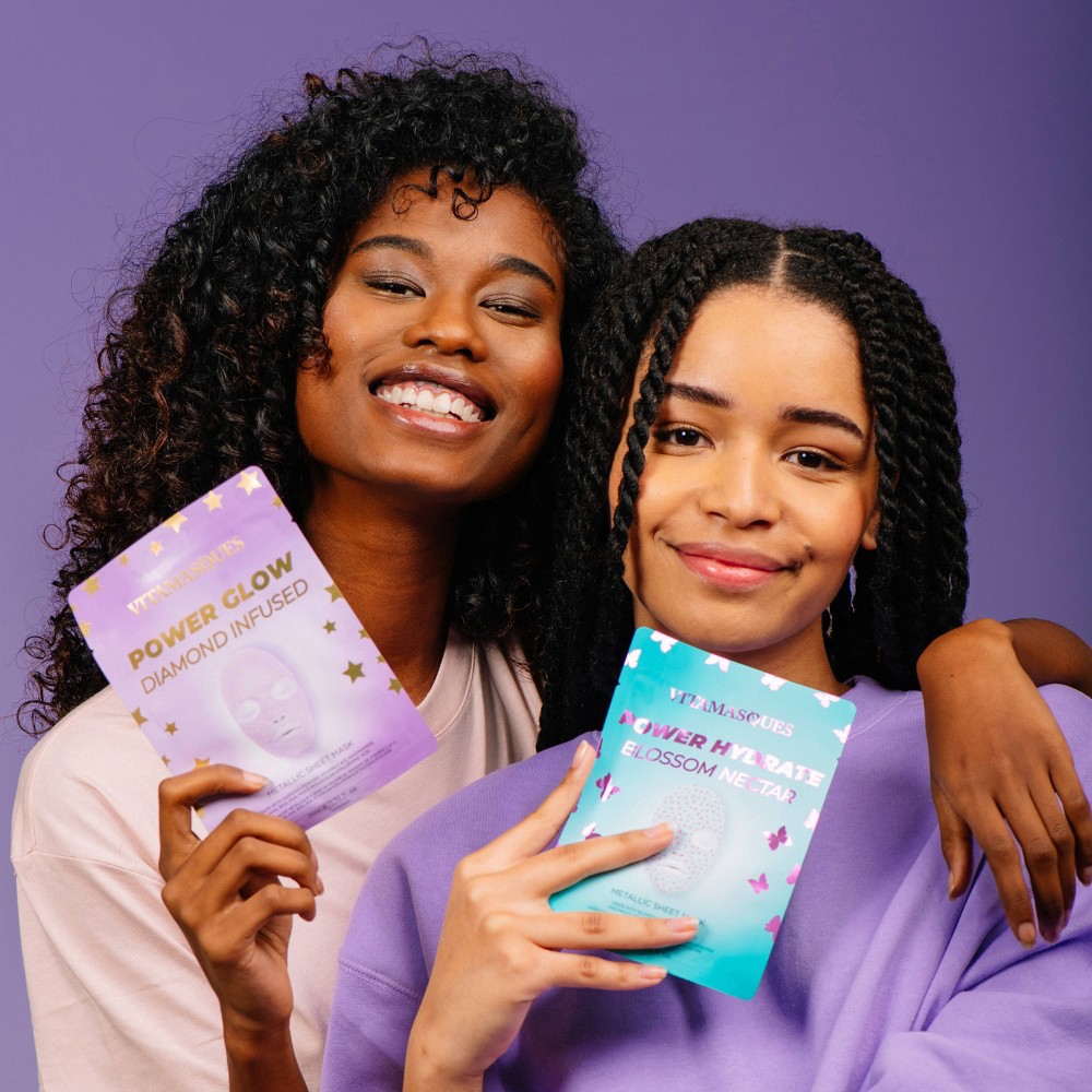 slide 5 of 5, Vitamasques Power Glow Diamond Infused Metallic Sheet Mask - 0.74 fl oz, 0.74 fl oz