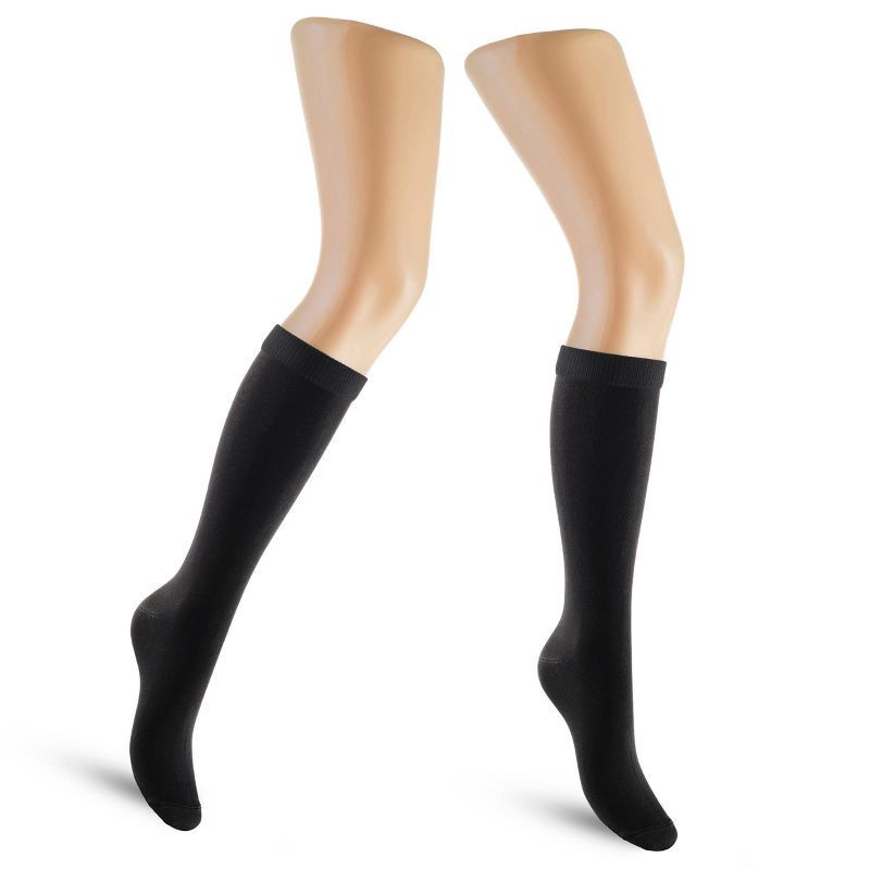 slide 2 of 4, Lewis N. Clark Comfort Compression Socks - Black, 1 ct