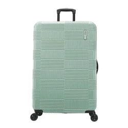 American Tourister NXT Checkered Hardside Carry On Spinner Suitcase - Sage Green: Aluminum Handle, 8 Wheels