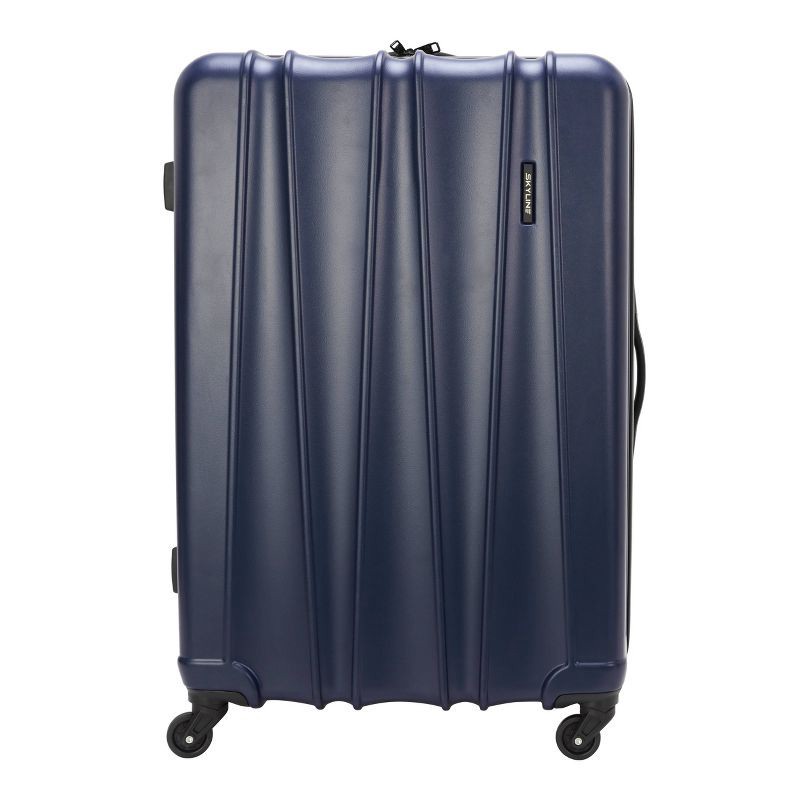 Skyline 3pc Hardside Checked Spinner Luggage Set Navy 3 ct Shipt
