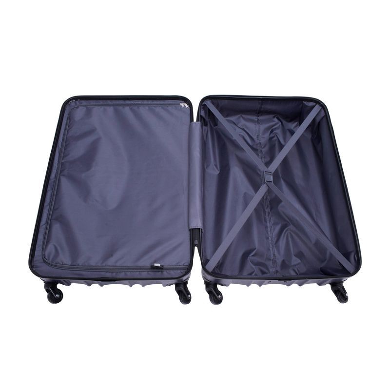 Skyline 3pc Hardside Checked Spinner Luggage Set Navy 3 ct Shipt