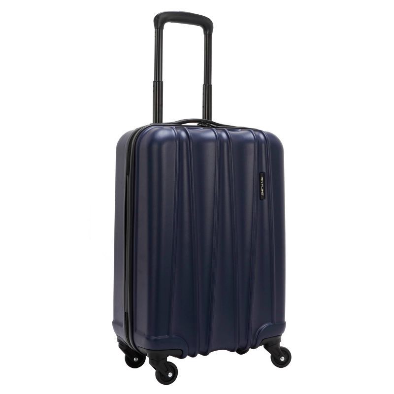 Skyline 3pc Hardside Checked Spinner Luggage Set Navy 3 ct Shipt