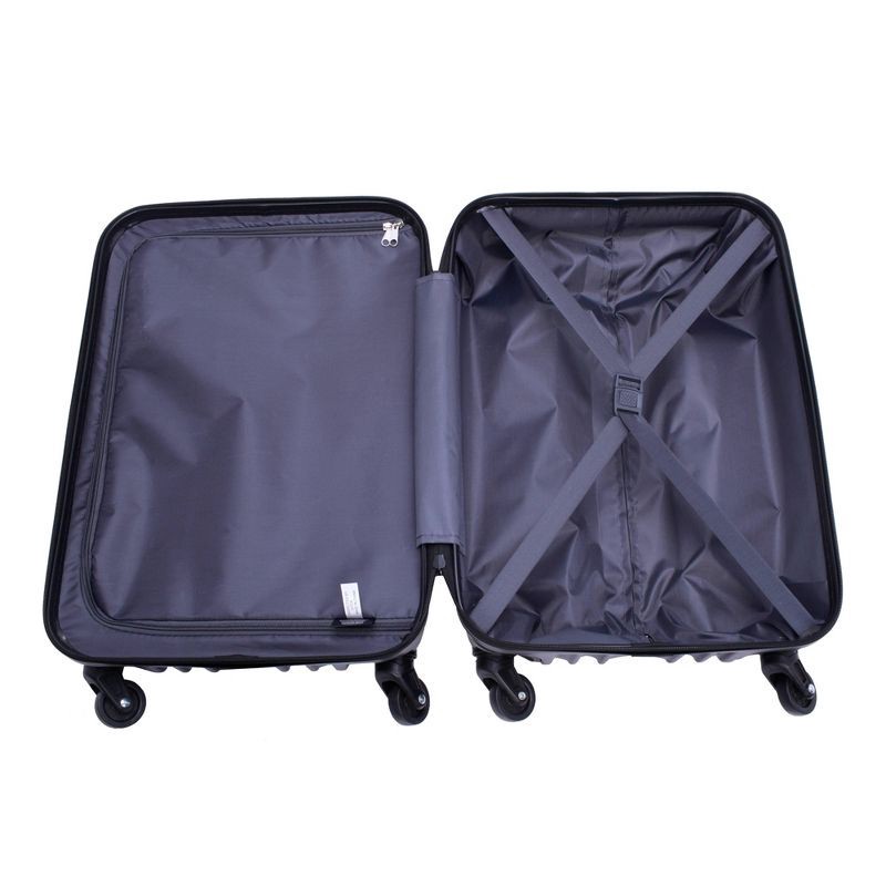 Skyline 3pc Hardside Checked Spinner Luggage Set Navy 3 ct Shipt