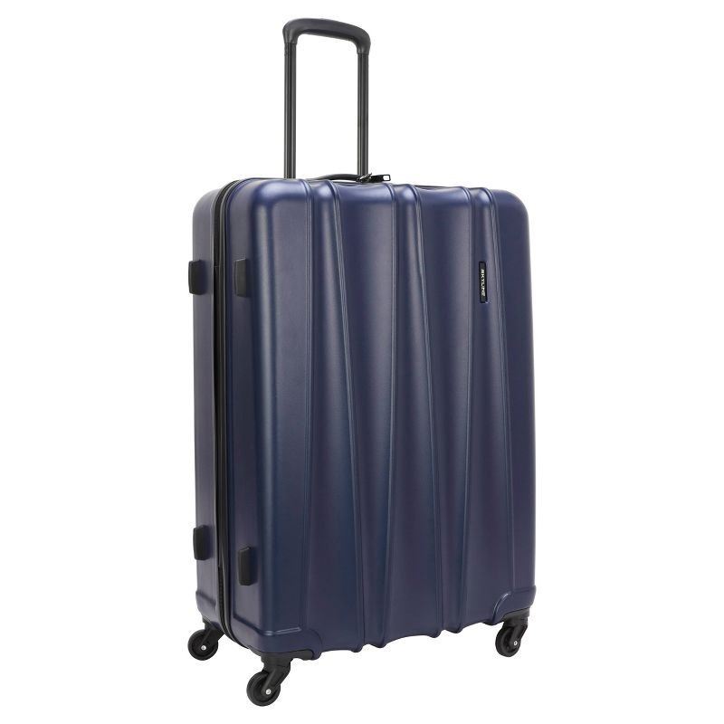 Skyline 3pc Hardside Checked Spinner Luggage Set Navy 3 ct Shipt