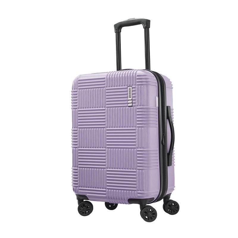 slide 2 of 10, American Tourister NXT Hardside Large Checked Spinner Suitcase - Soft Lilac, 1 ct