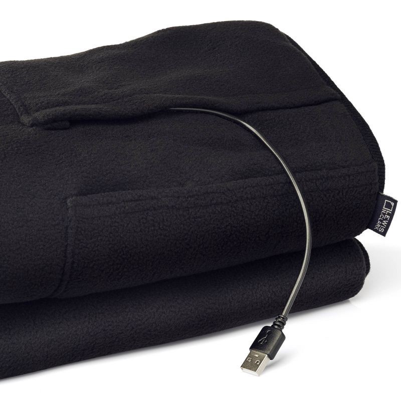 Lewis N. Clark Warm And Go Blanket with USB Connector Black 1 ct Shipt