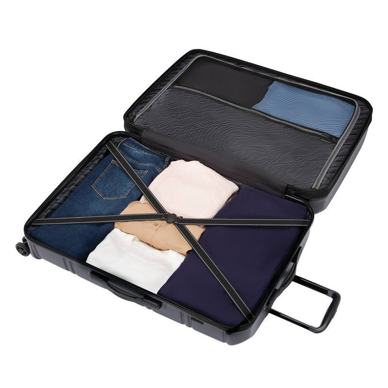 slide 9 of 11, American Tourister Vital Hardside Carry On Spinner Suitcase - Blackout: Water-Resistant, 4-Wheel Spinner, Retractable Handle, 1 ct