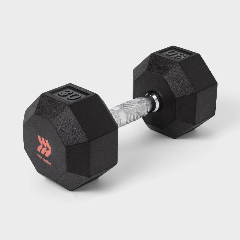 slide 1 of 3, Hex Dumbbell 30lbs Black - All In Motion™, 30 lb