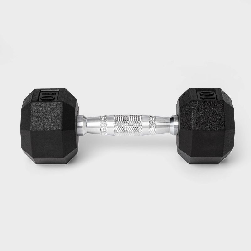 slide 2 of 3, Hex Dumbbell 10lbs Black - All In Motion™, 10 lb