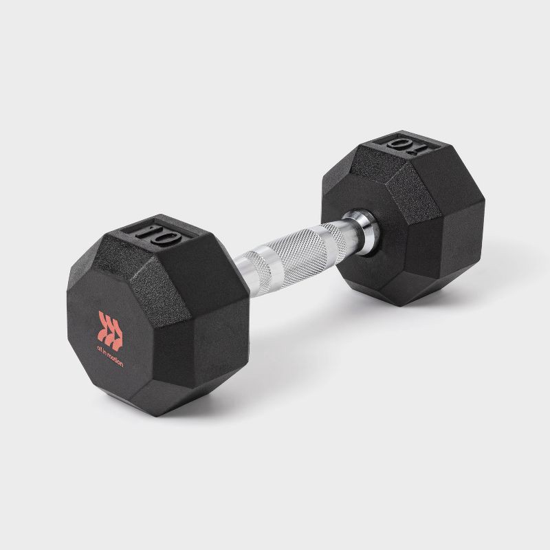 slide 1 of 3, Hex Dumbbell 10lbs Black - All In Motion™, 10 lb