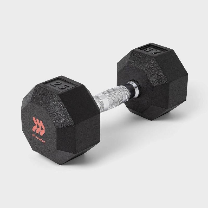 slide 1 of 3, Hex Dumbbell 25lbs Black - All In Motion™, 25 lb