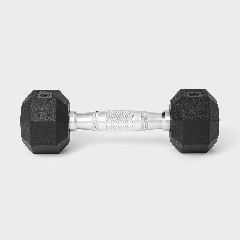 slide 2 of 3, Hex Dumbbell 5lbs Black - All In Motion™, 5 lb