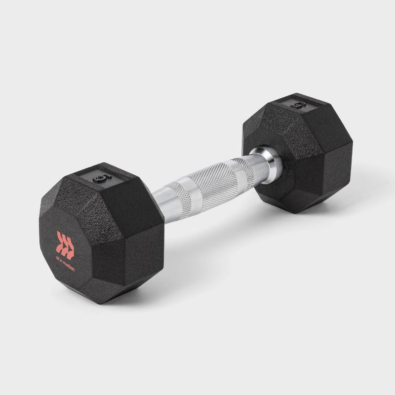 slide 1 of 3, Hex Dumbbell 5lbs Black - All In Motion™, 5 lb