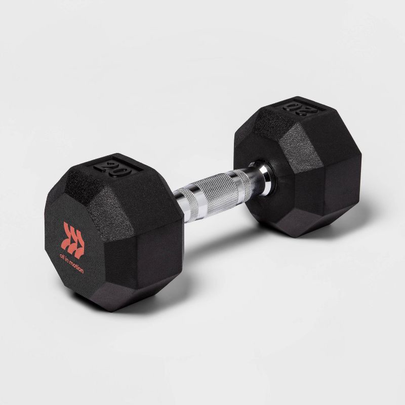 slide 1 of 3, Hex Dumbbell 20lbs Black - All In Motion™, 20 lb