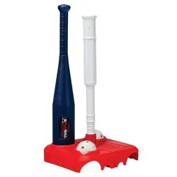 MLB Playball Foldaway Batting Tee: Portable Baseball T-Ball Trainer