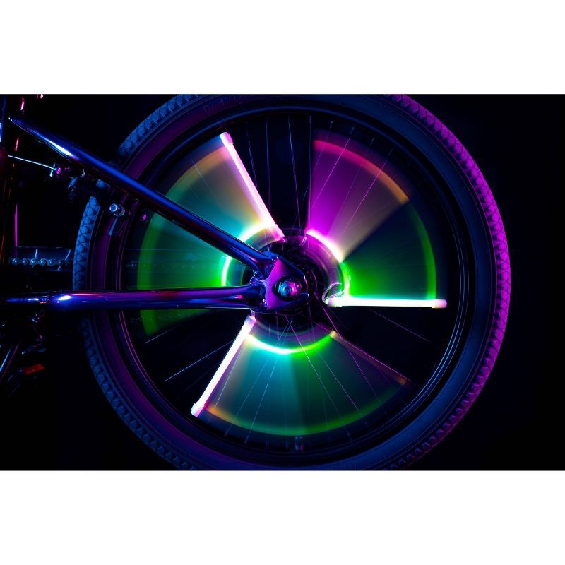 slide 2 of 10, Brightz Spin Morphing Bicycle Spoke Tubes LED Light: Silicone & ABS Material, 20-Hour Battery, 1 ct