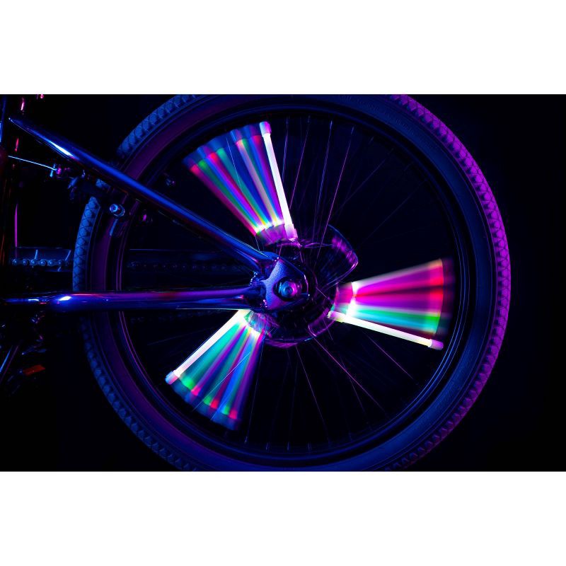 slide 4 of 10, Brightz Spin Morphing Bicycle Spoke Tubes LED Light: Silicone & ABS Material, 20-Hour Battery, 1 ct