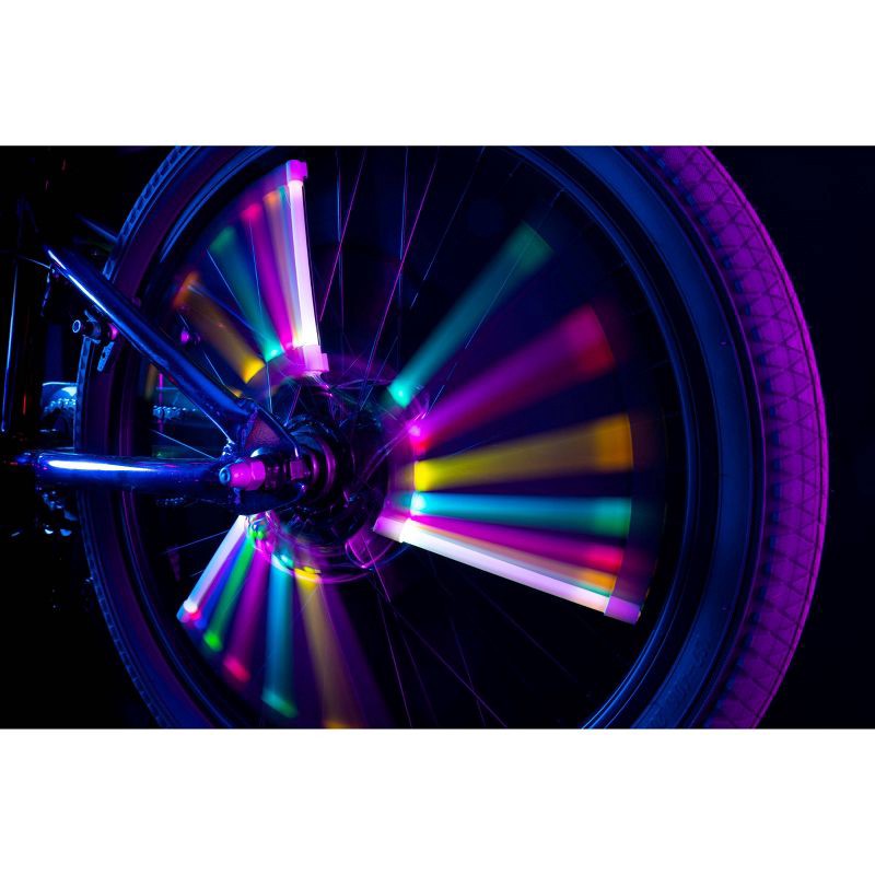 slide 5 of 10, Brightz Spin Morphing Bicycle Spoke Tubes LED Light: Silicone & ABS Material, 20-Hour Battery, 1 ct