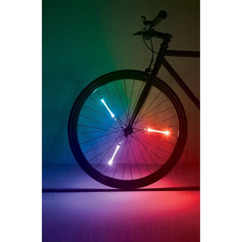 slide 6 of 10, Brightz Spin Morphing Bicycle Spoke Tubes LED Light: Silicone & ABS Material, 20-Hour Battery, 1 ct