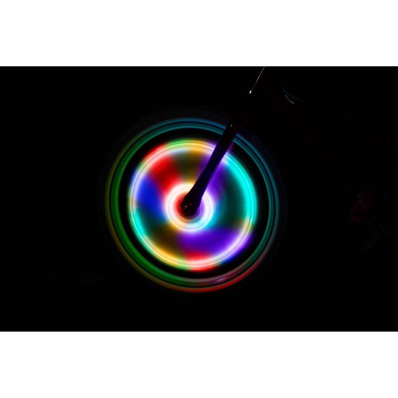 slide 7 of 10, Brightz Spin Morphing Bicycle Spoke Tubes LED Light: Silicone & ABS Material, 20-Hour Battery, 1 ct