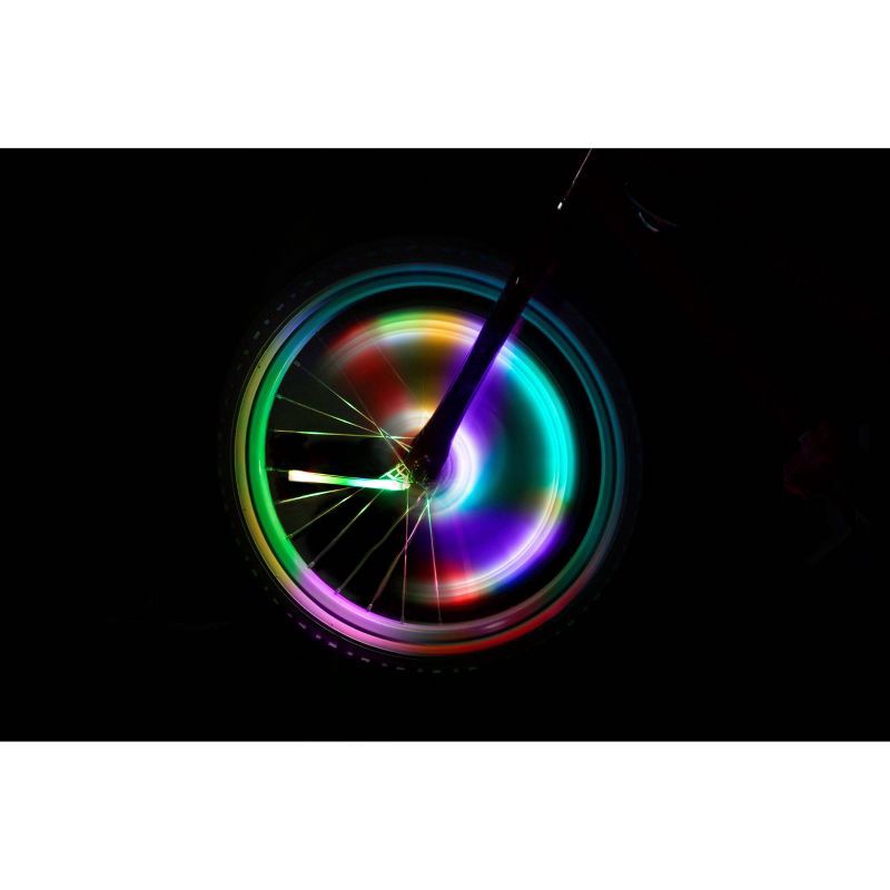 slide 8 of 10, Brightz Spin Morphing Bicycle Spoke Tubes LED Light: Silicone & ABS Material, 20-Hour Battery, 1 ct