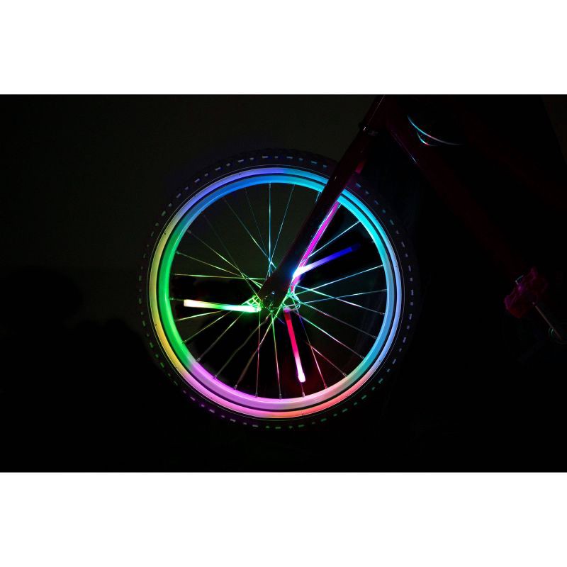 slide 9 of 10, Brightz Spin Morphing Bicycle Spoke Tubes LED Light: Silicone & ABS Material, 20-Hour Battery, 1 ct