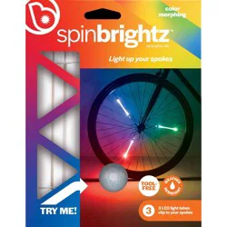 Brightz Spin Morphing Bicycle Spoke Tubes LED Light: Silicone & ABS Material, 20-Hour Battery