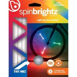 Brightz Spin Morphing Bicycle Spoke Tubes LED Light: Silicone & ABS Material, 20-Hour Battery