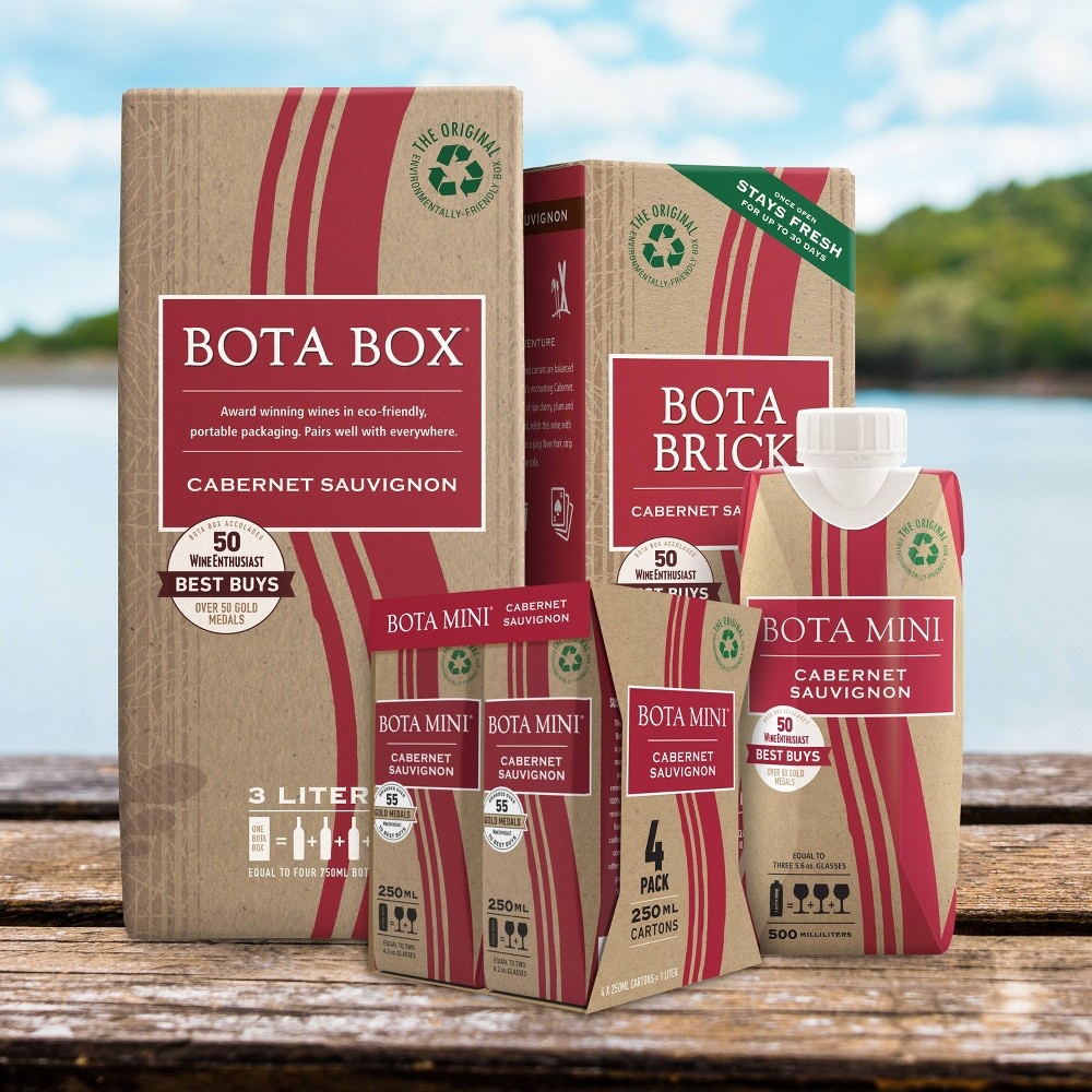 slide 4 of 6, Bota Box Mini Cabernet Sauvignon Red Wine - 4pk/250ml Box, 4 ct; 250 ml