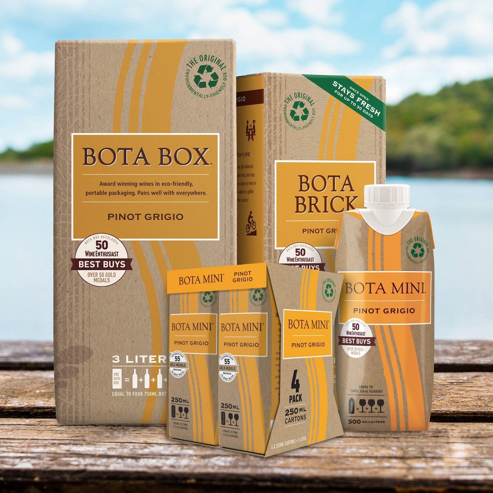 slide 3 of 3, Bota Box Mini Pinot Grigio White Wine - 4pk/250ml Box, 4 ct; 250 ml