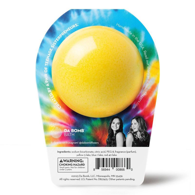 slide 2 of 4, Da Bomb Bath Fizzers Tie-Dye Yellow Bath Bomb - 7oz, 7 oz