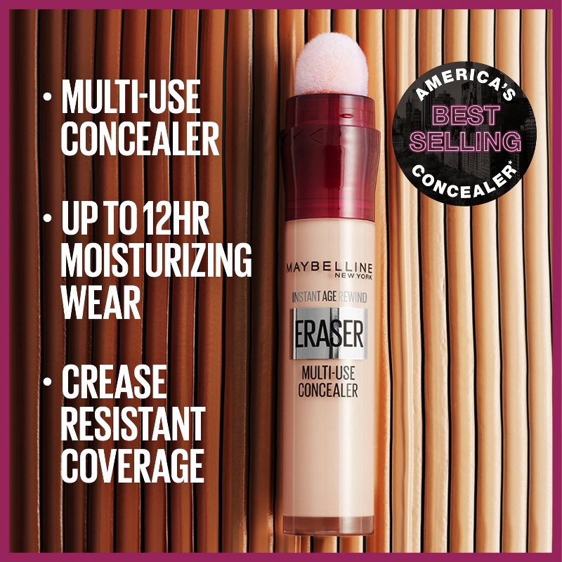 slide 4 of 10, Maybelline Instant Age Rewind Multi-Use Dark Circles Concealer Medium to Full Coverage - 141 - 0.2 fl oz, 141 x 0.2 fl oz