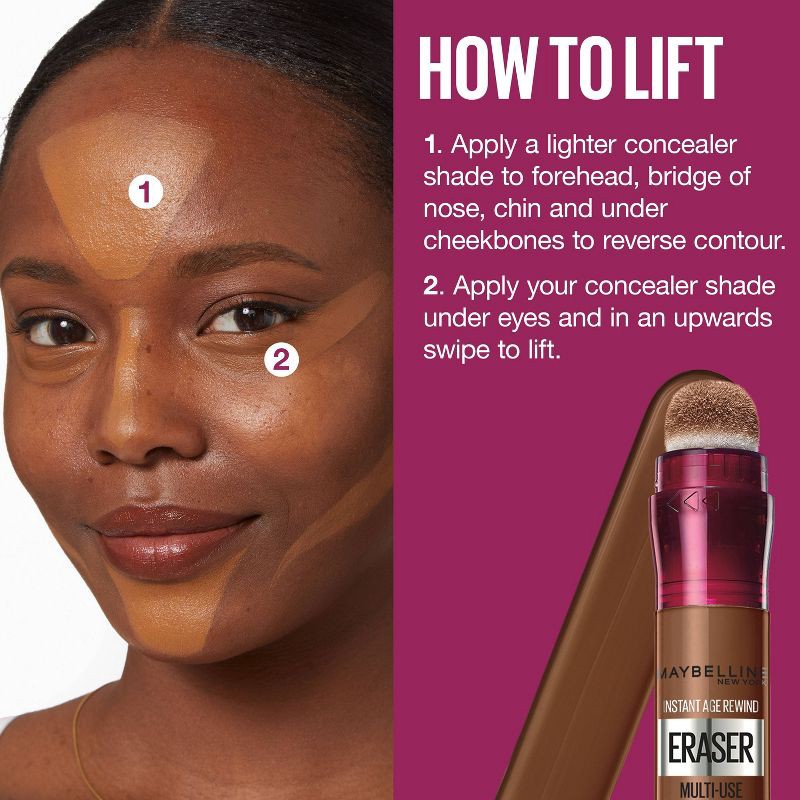 slide 8 of 10, Maybelline Instant Age Rewind Multi-Use Dark Circles Concealer Medium to Full Coverage - 141 - 0.2 fl oz, 141 x 0.2 fl oz