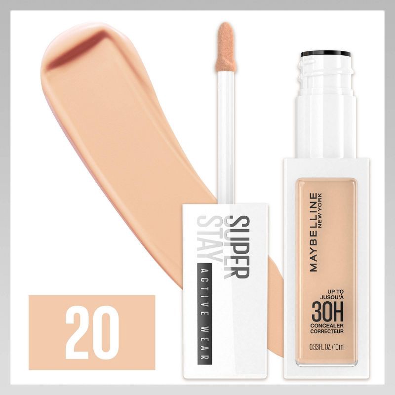 slide 6 of 7, Maybelline Super Stay Active Wear Liquid Concealer, Up to 30hr Wear - 20 - 0.33 fl oz, 0.33 fl oz