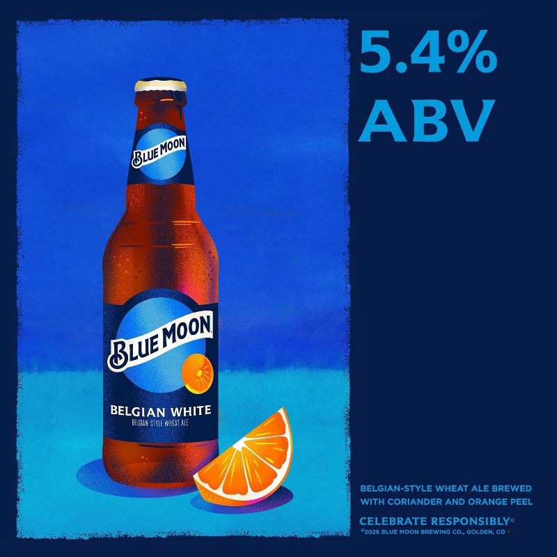 slide 2 of 7, Blue Moon Belgian White Beer - 6pk/12 fl oz Cans, 6 ct; 12 fl oz