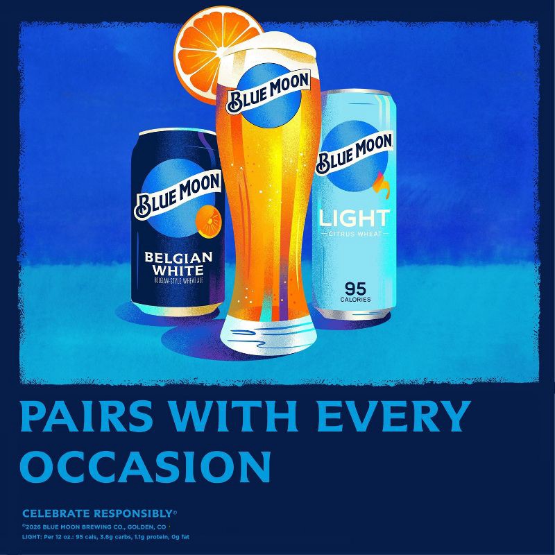 slide 5 of 7, Blue Moon Belgian White Beer - 6pk/12 fl oz Cans, 6 ct; 12 fl oz