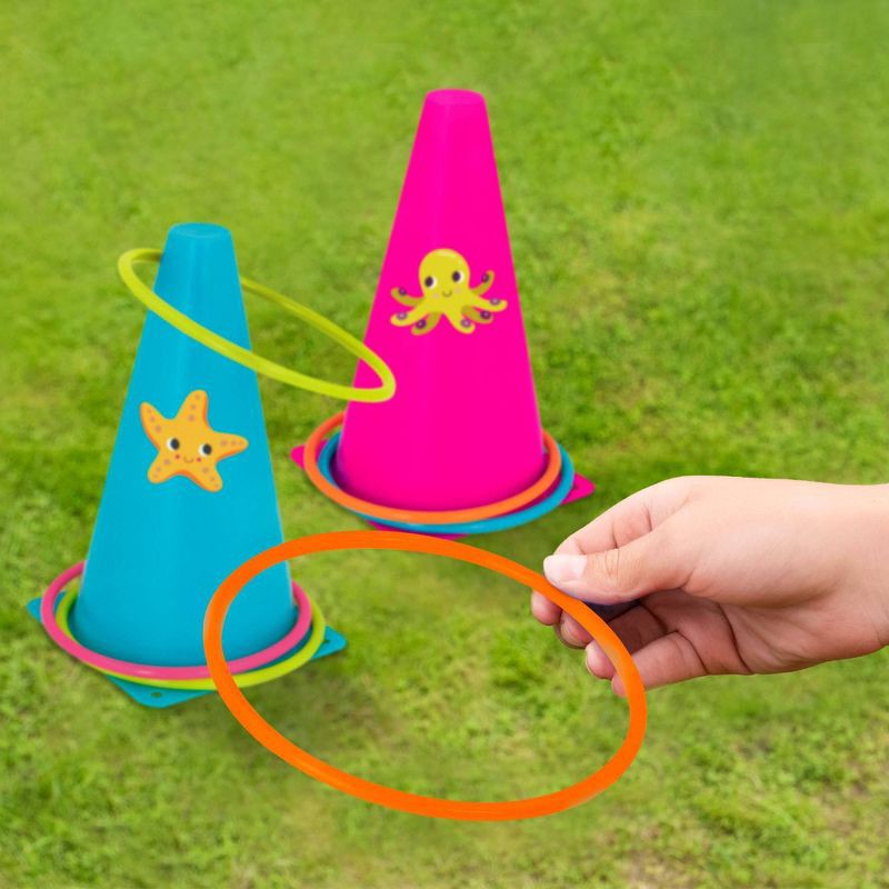 slide 2 of 7, B. toys Ring Toss & Egg-and-Spoon Outdoor Games Galore, 1 ct