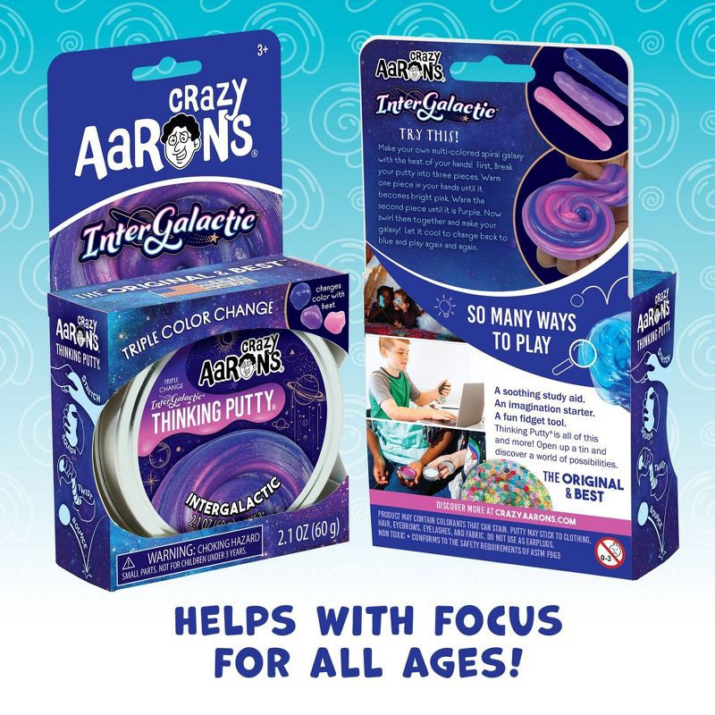 slide 2 of 5, Crazy Aaron's Intergalactic Thinking Putty Tin: Sensory Development Toy, Slimes & Putties, 1.58 oz, 1.58 oz