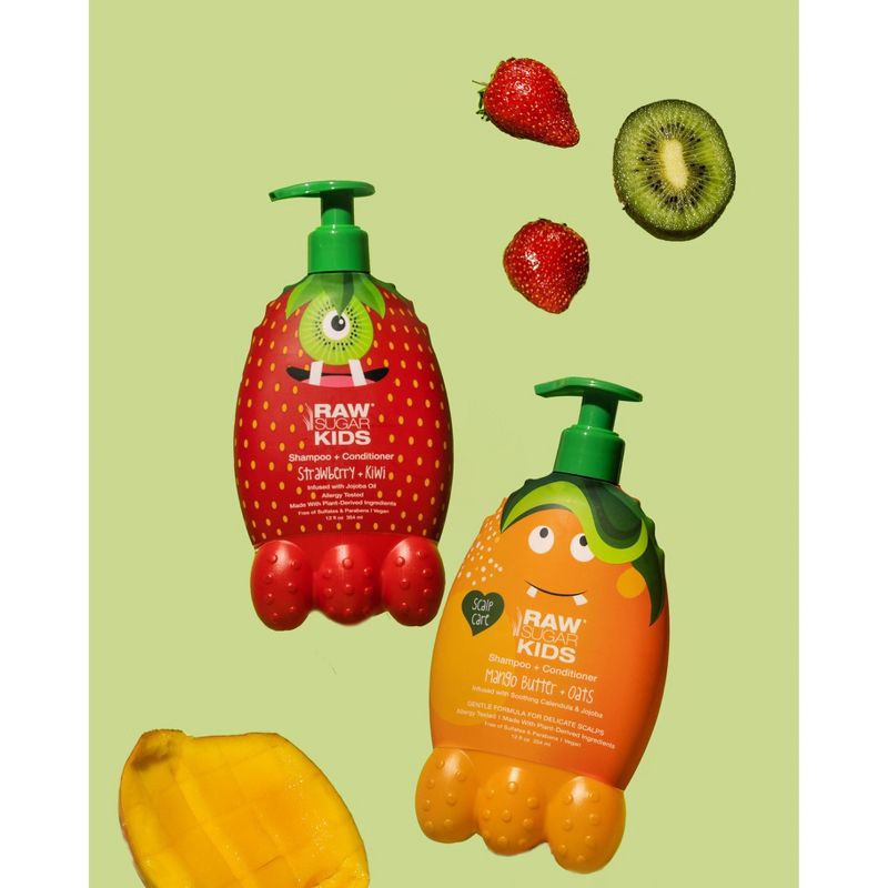 slide 3 of 3, Raw Sugar Kids' 2-in-1 Shampoo & Conditioner - Mango Butter + Oats - 12 fl oz, 12 fl oz