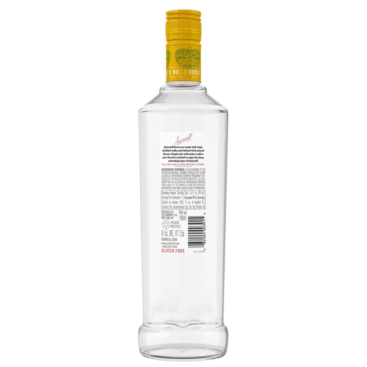 slide 5 of 10, Smirnoff Citrus Flavored Vodka - 750ml Bottle, 750 ml